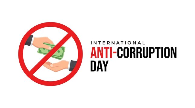 International Anti-Corruption Day conceptual illustration with bribe prohibition symbol