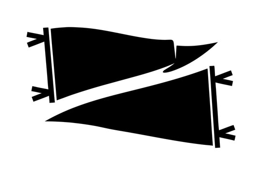 Blank Pennant Flag Silhouette Icon Set Sports Banner Template Vector