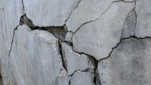 Earthquake Aftermath Cracked Urban Concrete Structure
