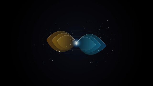 Abstract organic eye pulsing motion graphics loop in dark space