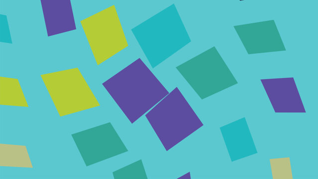 Abstract geometric pattern with colorful floating parallelograms on light blue backdrop simple digital graphic design element for projects.