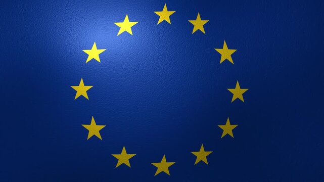 Waving flag of European Union animation loop