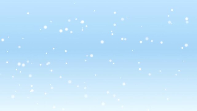Abstract light blue background with floating white particles and soft bokeh light effects