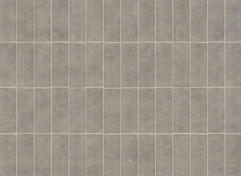 Grey fabric textured vertical ceramic finger tiles designed for modern architectural cladding
