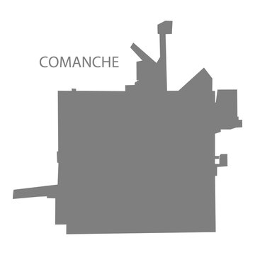 Comanche City Map, Texas, USA