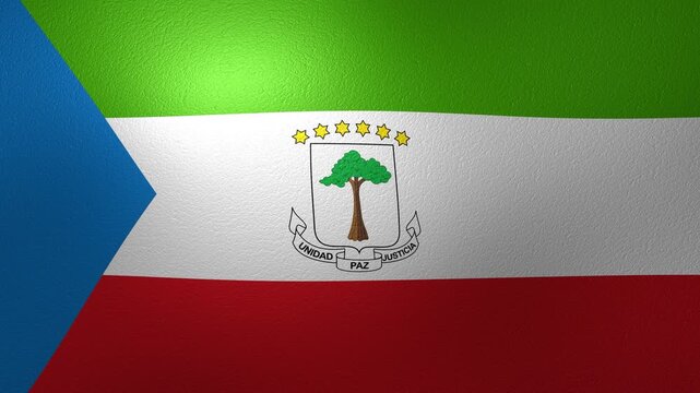 Waving national flag of Equatorial Guinea animation loop