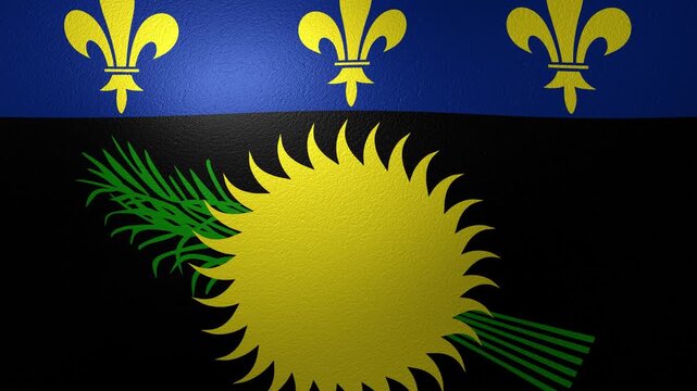 Guadeloupe national flag waving in the wind