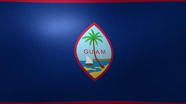 Waving flag of Guam blowing in the wind