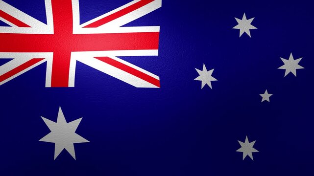 Australian national flag waving in the wind