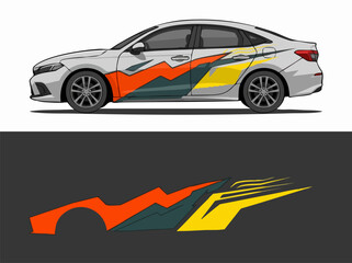 Fototapeta premium stylized car with dynamic abstract paint design