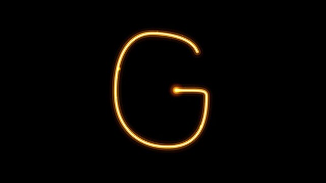 An animated glowing golden light trace draws out the letter G against a solid black background.