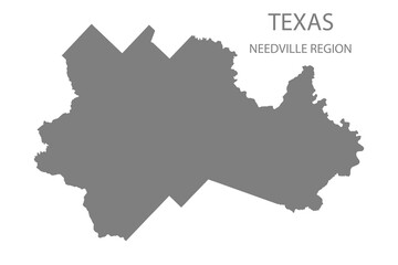 Fototapeta premium Needville Region Map, Texas, USA