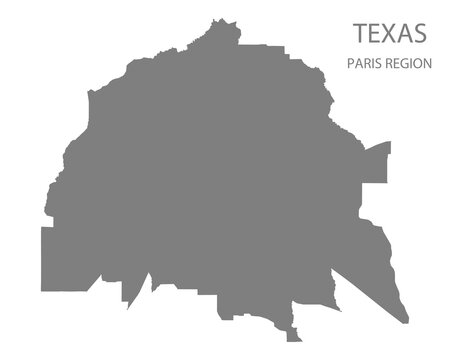 Paris Region Map, Texas, USA
