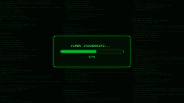 Video Processing Loading Bar Code Background.