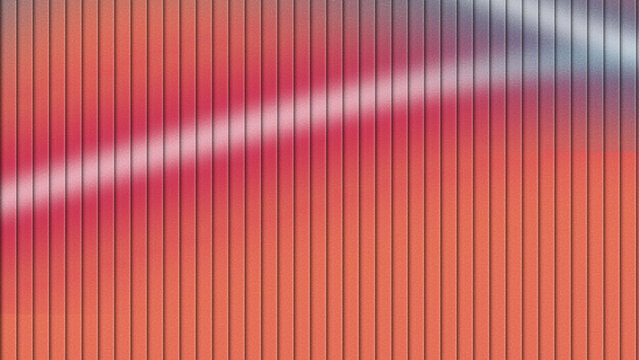 Abstract coral red and orange gradient background with fine vertical black lines and diagonal glowing white light streak, modern geometric pattern with vibrant color contrast