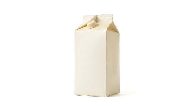A carton of milk standing alone on a white background