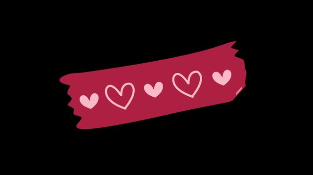 washi tape with heart pattern