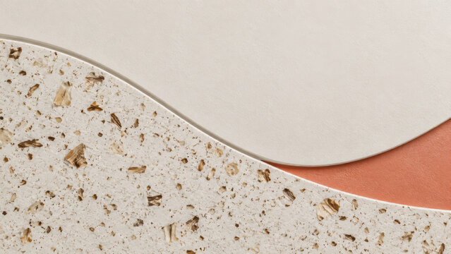 Composite panel surface with coffee chaff and beige texture for modern interior design background
