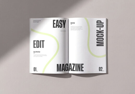 Open Magazine Spread Mockup