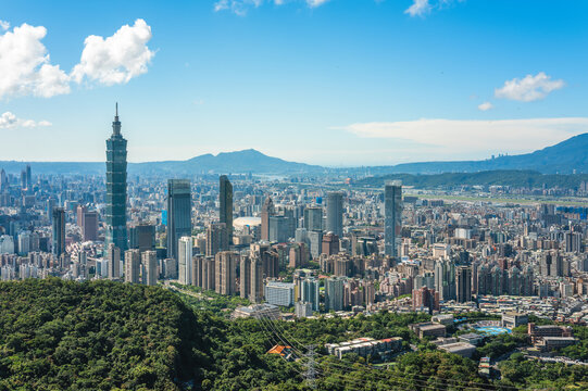 The Taipei city view from the 95 peak in Taiwan
