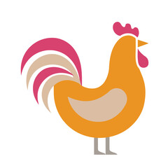 Geometric Rooster Illustration © babby
