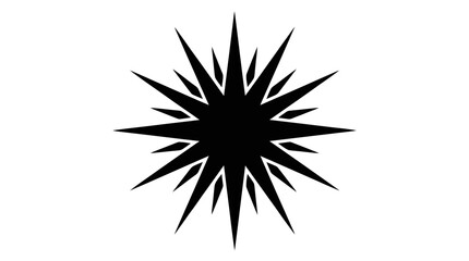 Fototapeta premium Vector illustration of black star shape icon on a transparent background