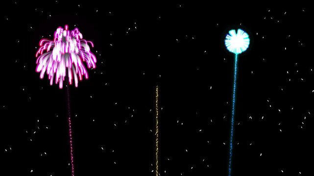 Colorful Fireworks Exploding in the Night Sky Motion Background