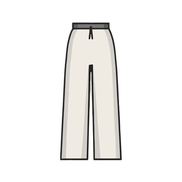 Wide leg pants isolated on transparent background