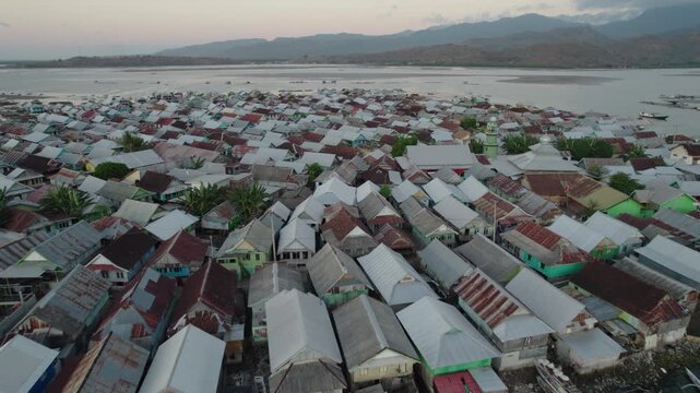 Aerial view of Bungin Island, Indonesia.