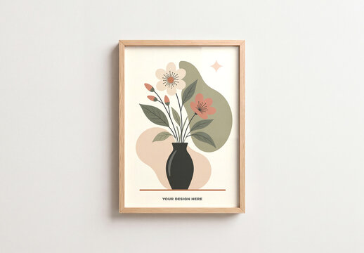 Wooden Photo Frame Mockup