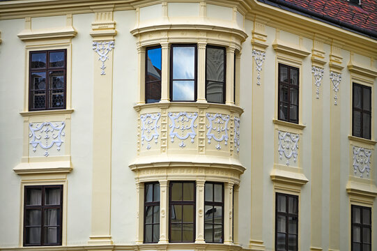 Baroque Architecture Detail of Storno House in Sopron Hungary