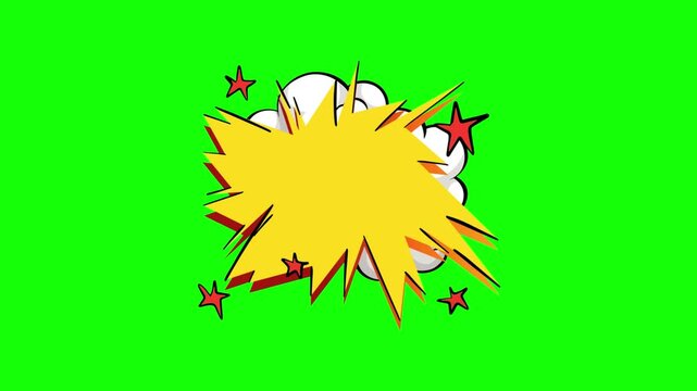 Comic book boom explosion sound effect speech bubble isolated on transparent backgrounds