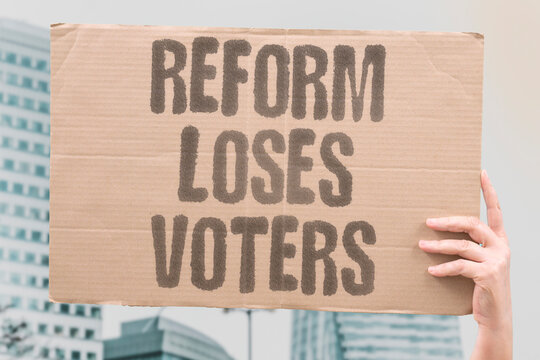 "Reform loses voters" Political party sheds supporters due to unmet promises. POLITICS. DECLINE. CREDIBILITY. TRUST. MOMENTUM.