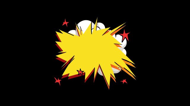 Comic book boom explosion sound effect speech bubble isolated on transparent backgrounds