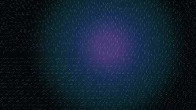 Seamless 4K dark technology animation of overlapping semi-transparent geometric patterns creating large evolving moire interference structures through subtle relative motion, ideal for optics, AI, phy
