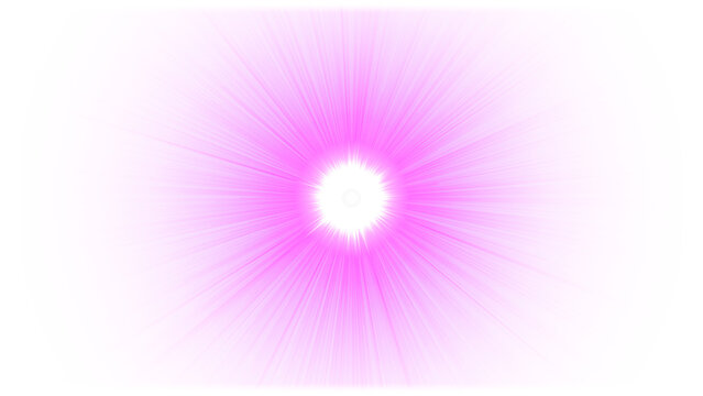 Pink radial sunburst light explosion effect, symbolizing energy, glamour and magical brightness