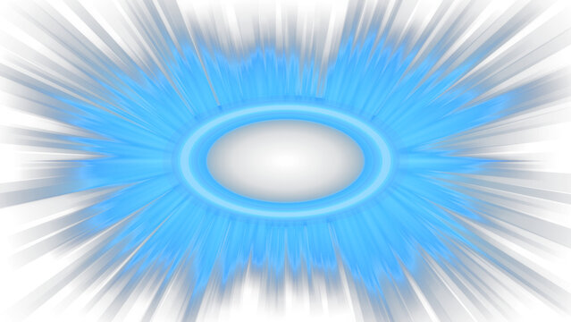 Glowing Blue and White Light Burst Portal with Radiating Energy Rays, Isolated on Transparent Background for Magic and VFX Design