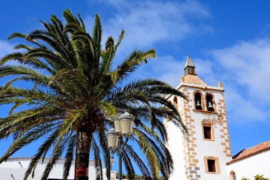 Santa Maria church in the Plaza Santa Maria, Betancuria, Fuerteventura, Canary Islands, Spain, Europe.