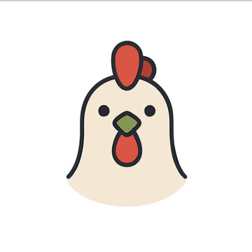 Stylized Chicken Head Icon