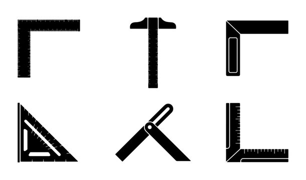 Black measuring tools, silhouette style, graphic resources, banner