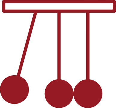 Newtons cradle physics kinetic energy balls motion icon with physics toy science icon pendulum