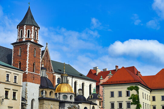 Wawel Cathedral and Sigismund Chapel with Royal Castle Buildings in Krakow Poland