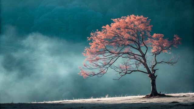 tree in the fog