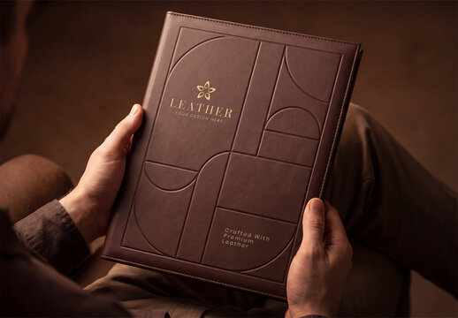 Leather Book Cover Mockup