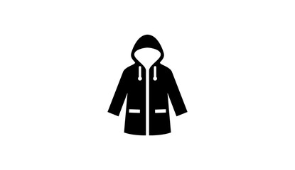 Raincoat icon hooded jacket silhouette vector illustration isolated on white background © Fiskipi