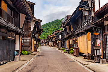 Fototapeta premium 長野県奈良井宿の歴史のある風景