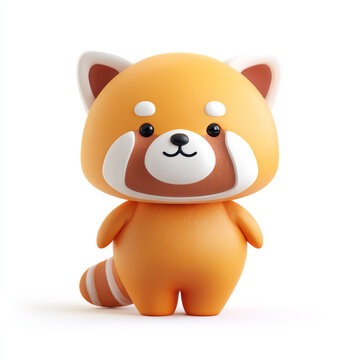 Red panda character stands upright against a plain white background.
