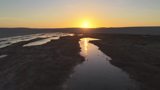 Aerial view of Parque Nacional dos Lencois Maranhenses, Brazil.