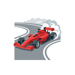 Fototapeta premium Red Formula One Race Car Drifting on a Track Corner