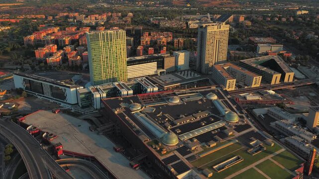 Aerial view of EUR district in Rome, Italy.